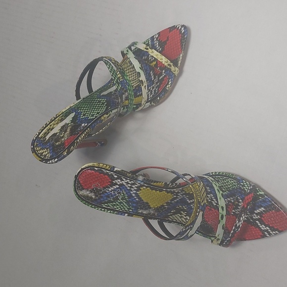 Qupid Multicolor Woman Slip-on Pointed Toe High Heel Shoes Size 10 - Picture 4 of 11